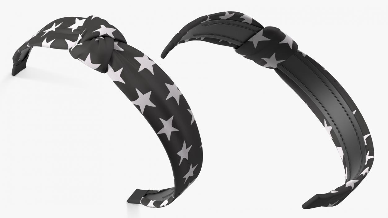 3D model Black Hairband with Stars