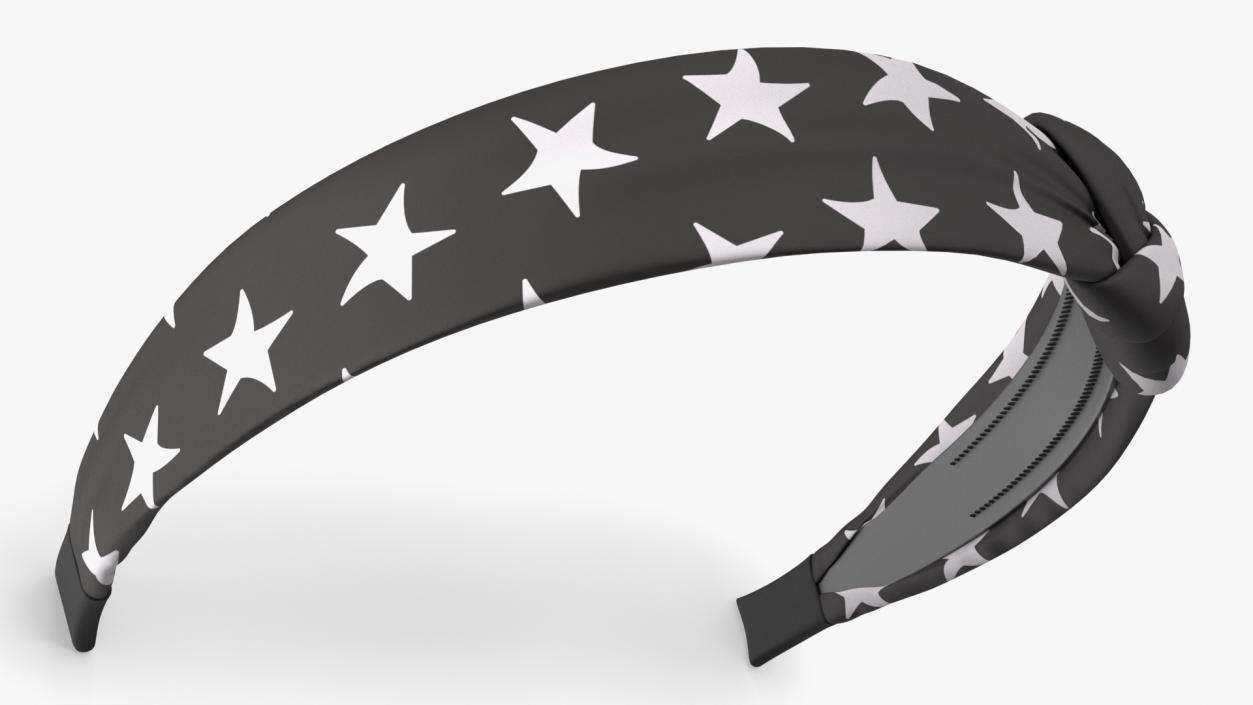 3D model Black Hairband with Stars