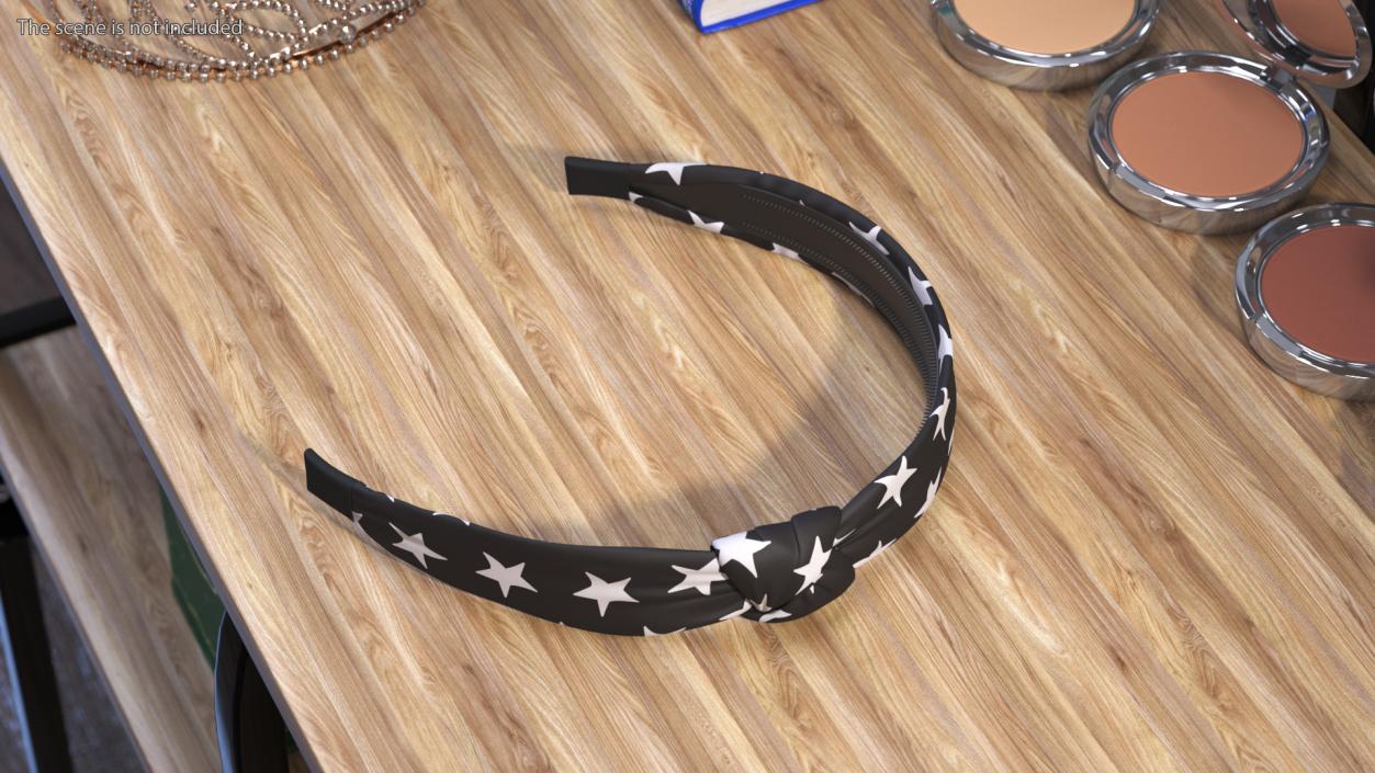 3D model Black Hairband with Stars