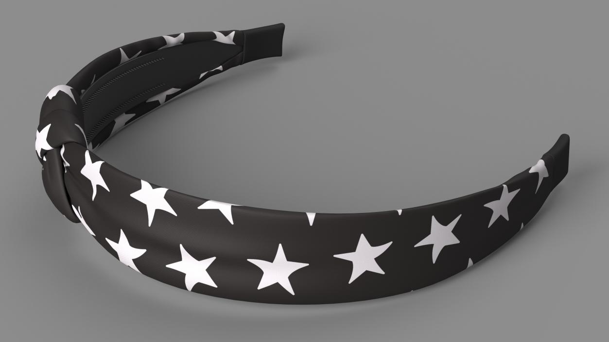 3D model Black Hairband with Stars