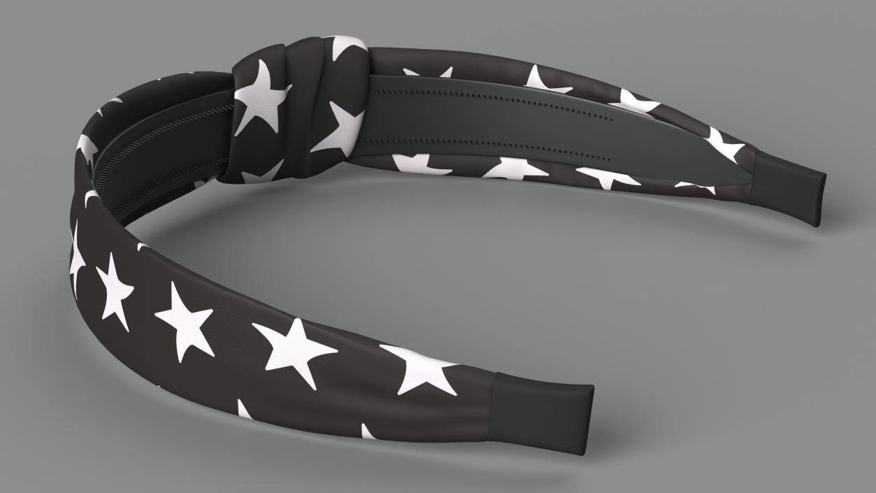 3D model Black Hairband with Stars