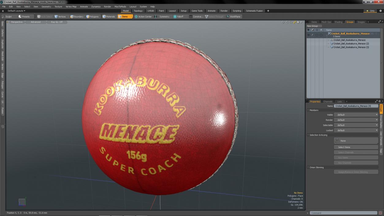 3D model Cricket Ball Kookaburra Menace