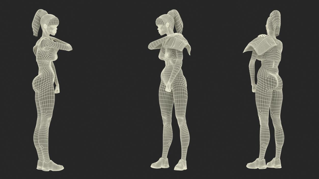 3D Ice Pack Lies on Sportswoman model