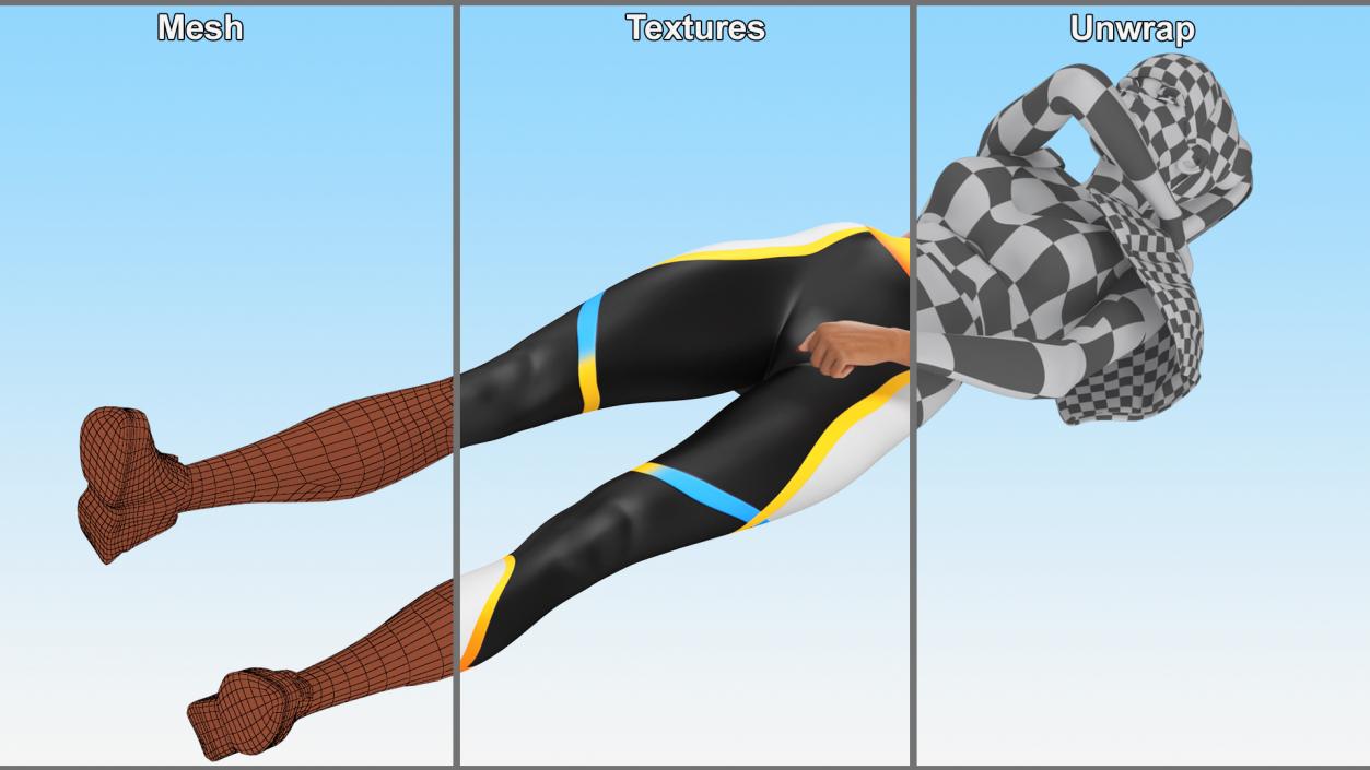 3D Ice Pack Lies on Sportswoman model