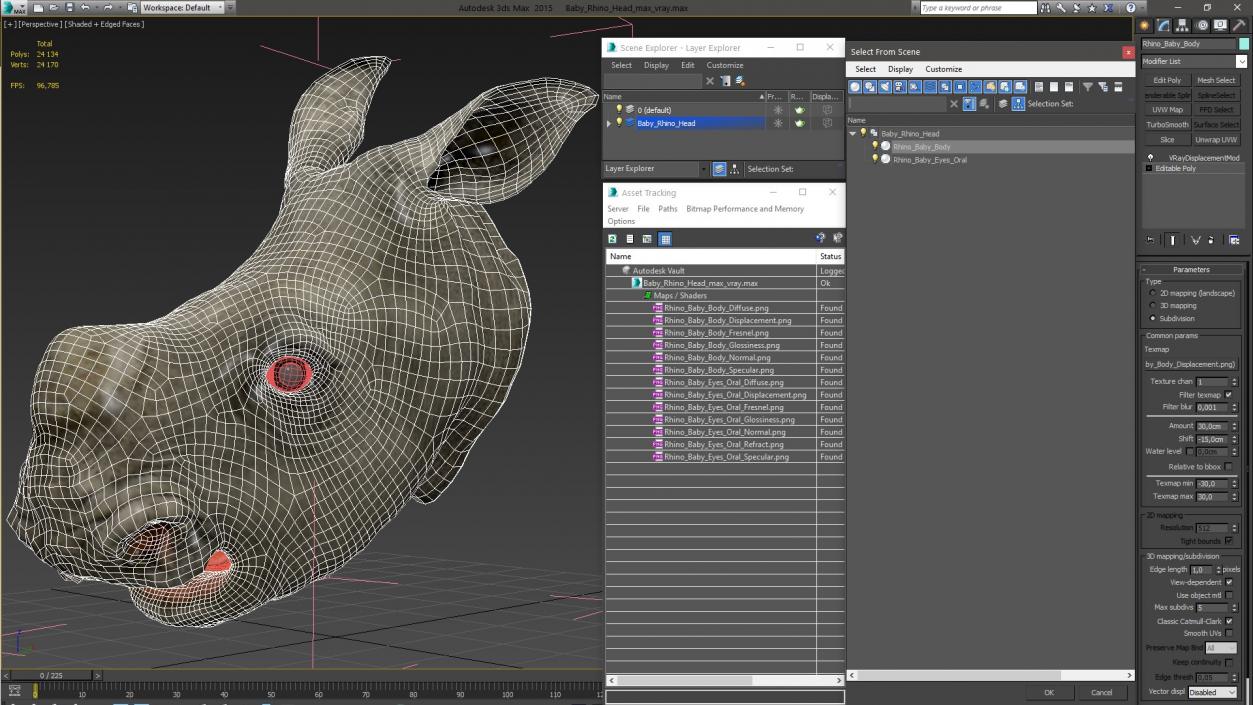 3D model Baby Rhino Head