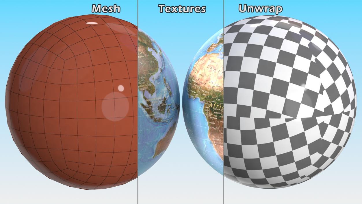 3D model Physical World Globe