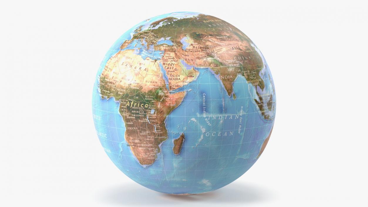 3D model Physical World Globe