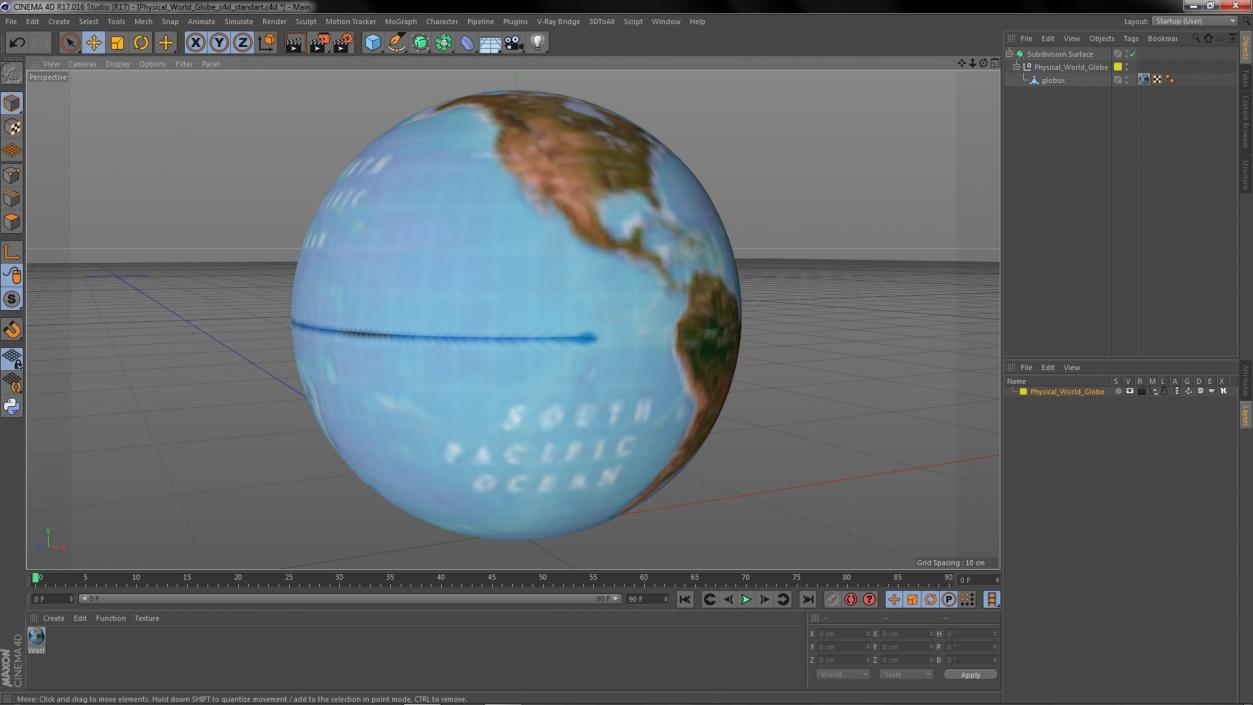 3D model Physical World Globe