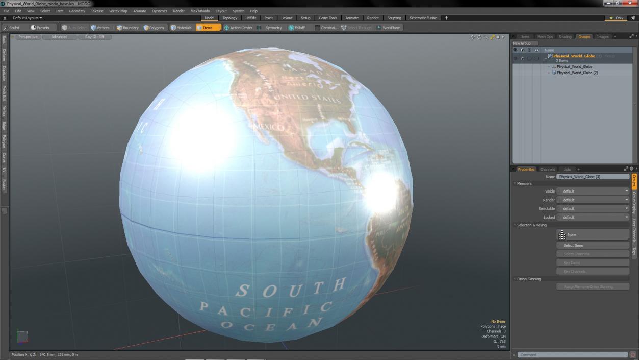 3D model Physical World Globe