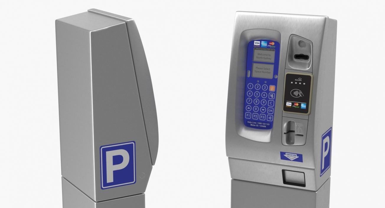 3D Digital Parking Meters Collection model