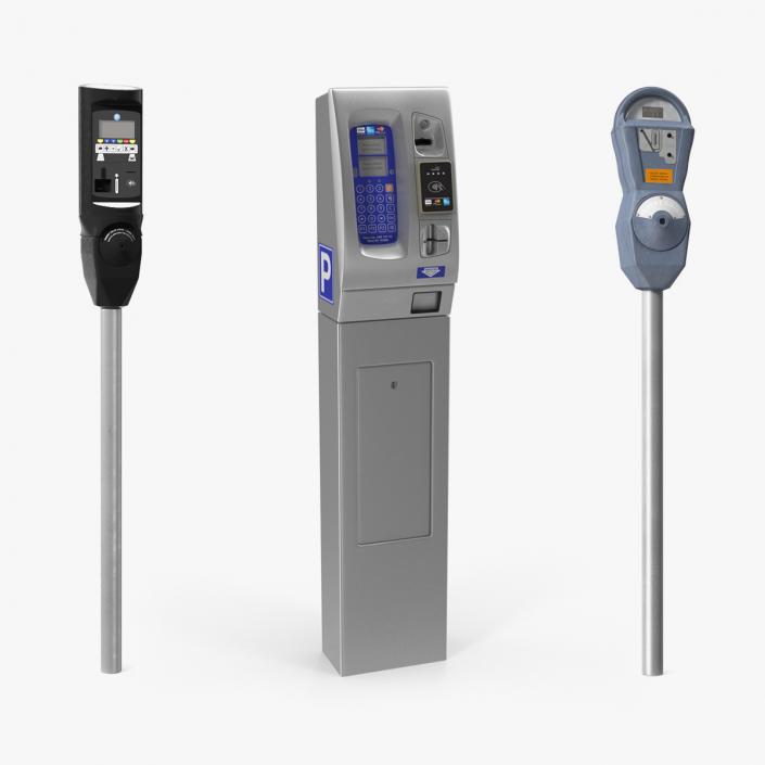 3D Digital Parking Meters Collection model