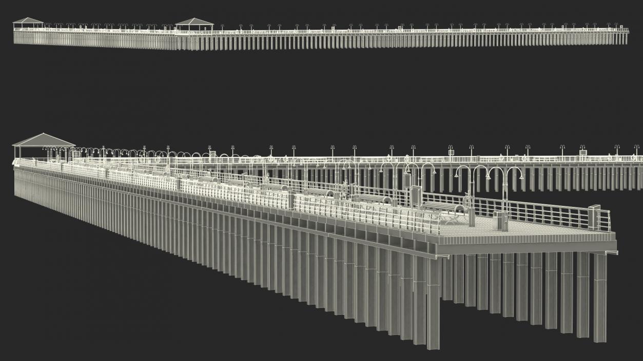 3D Walking Beach Pier model