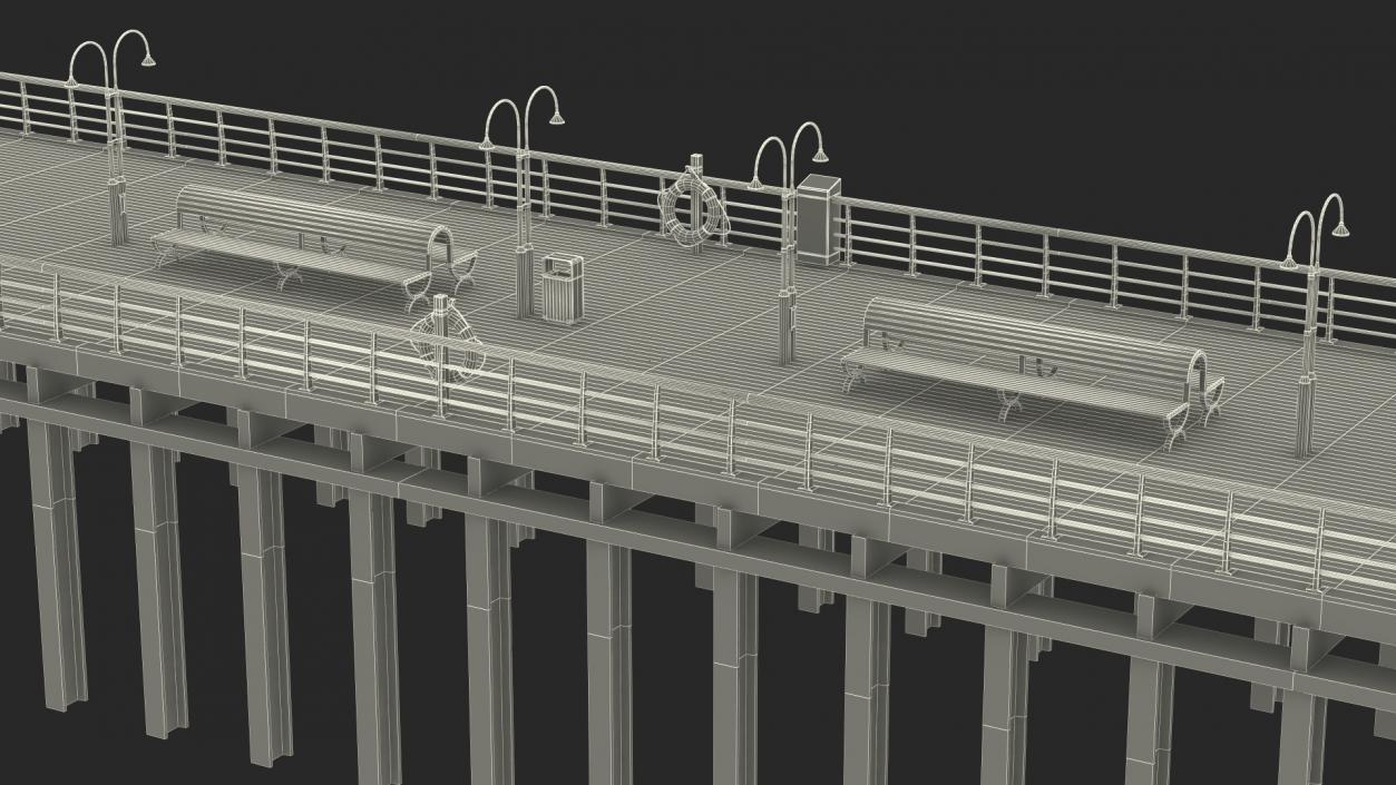 3D Walking Beach Pier model