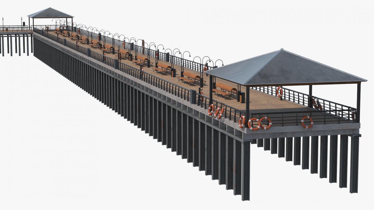 3D Walking Beach Pier model