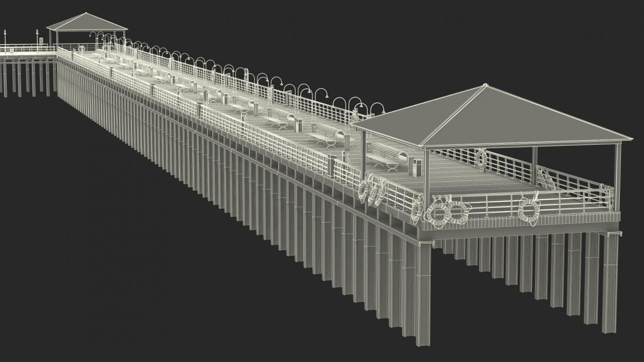 3D Walking Beach Pier model