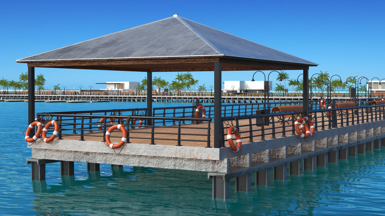 3D Walking Beach Pier model