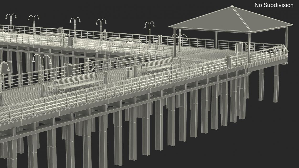 3D Walking Beach Pier model