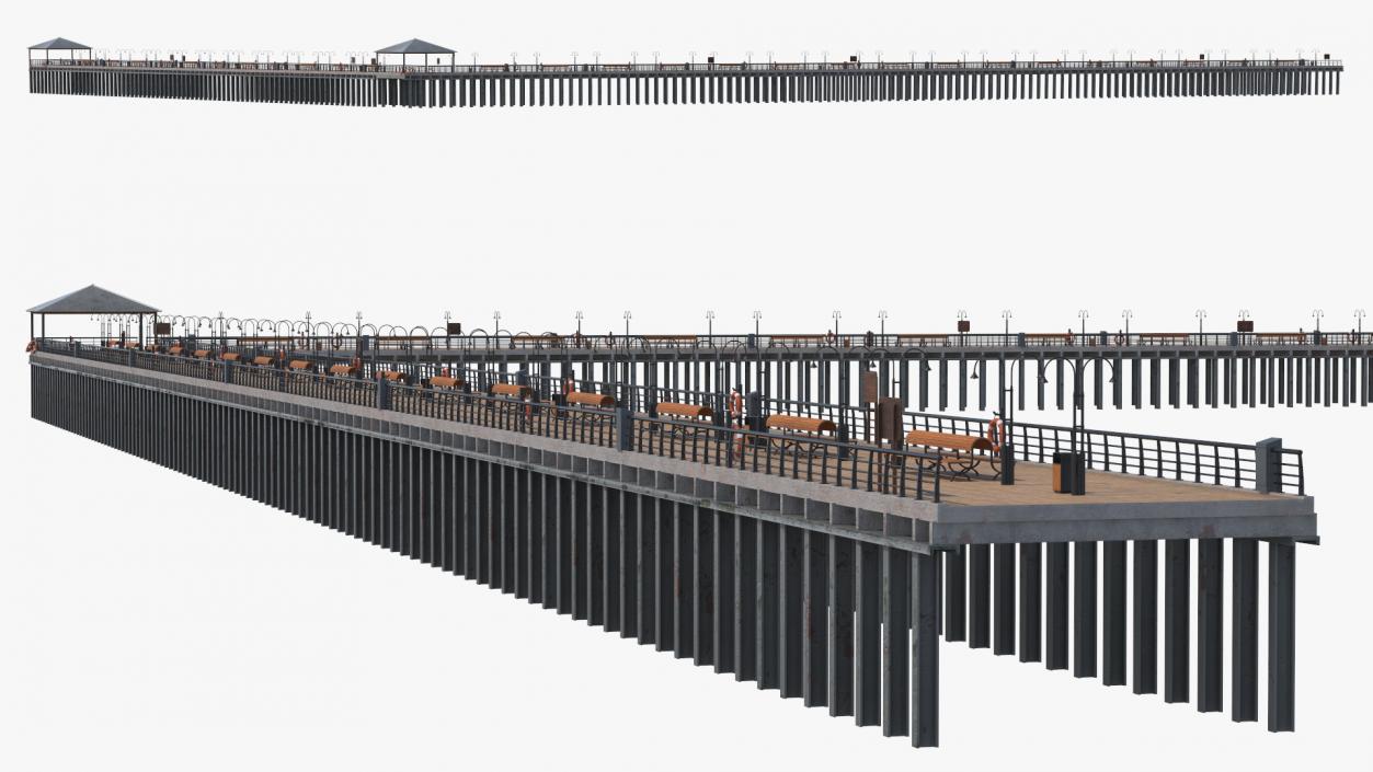 3D Walking Beach Pier model