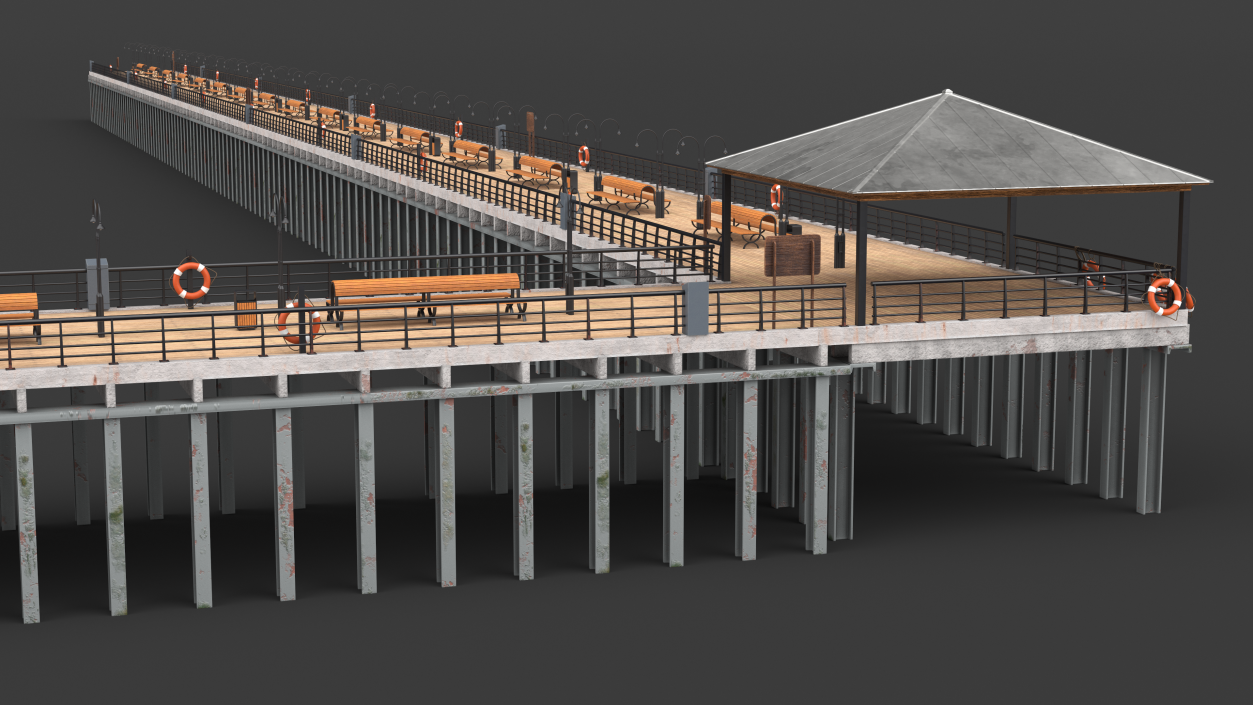 3D Walking Beach Pier model