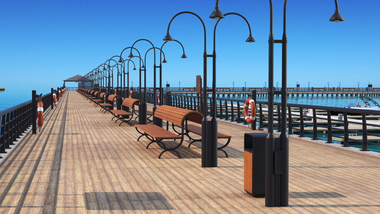 3D Walking Beach Pier model