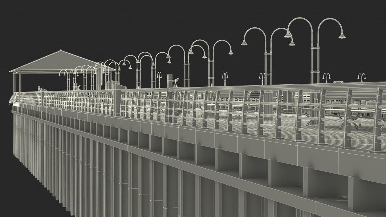 3D Walking Beach Pier model