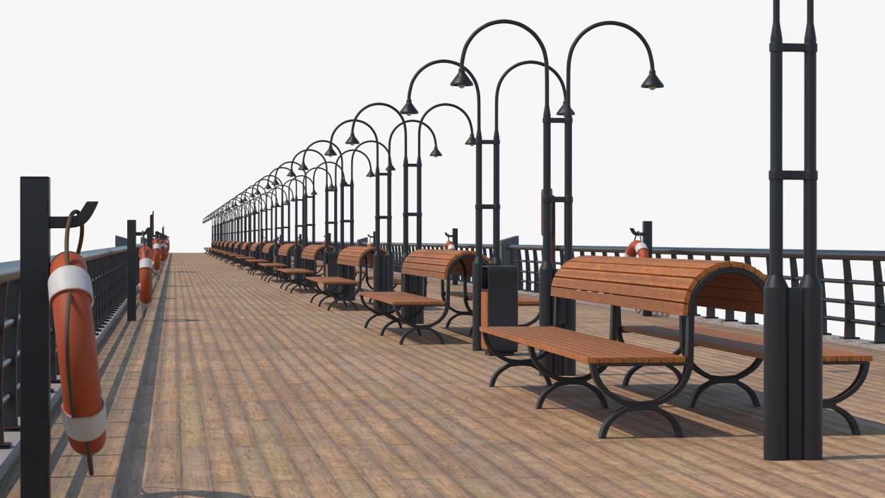 3D Walking Beach Pier model