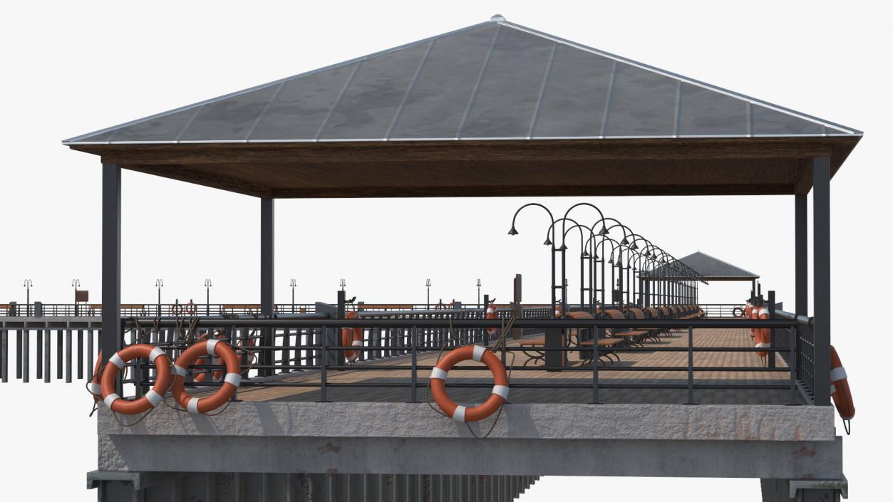 3D Walking Beach Pier model