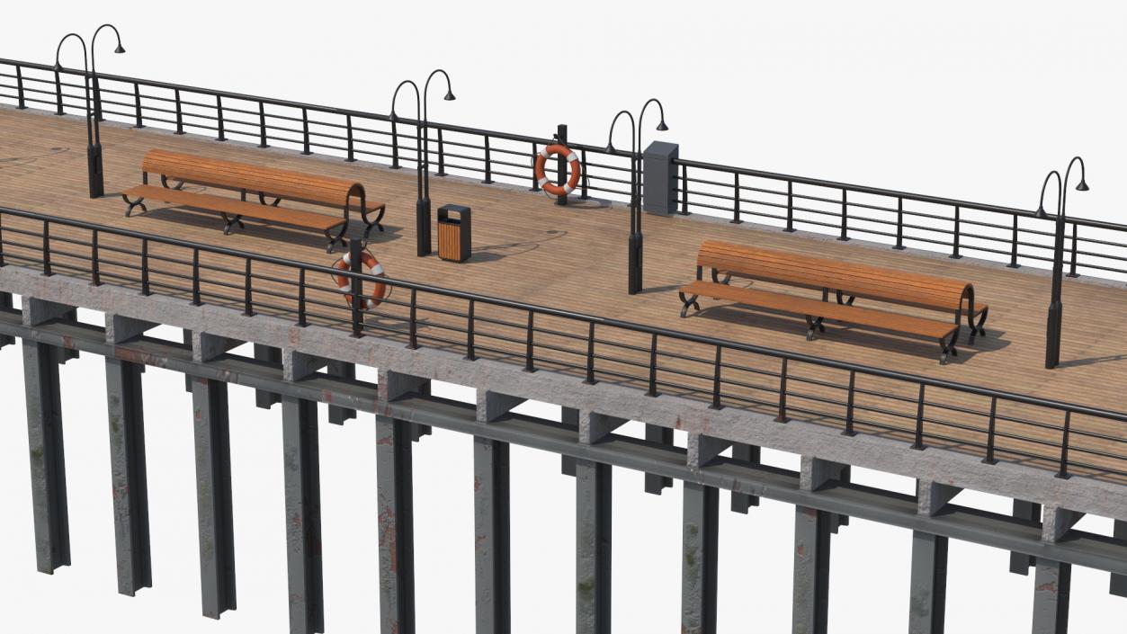 3D Walking Beach Pier model