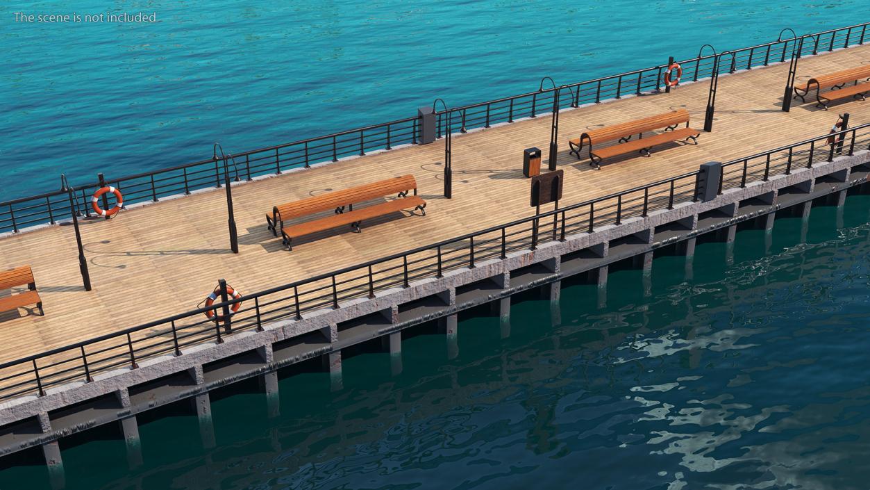 3D Walking Beach Pier model