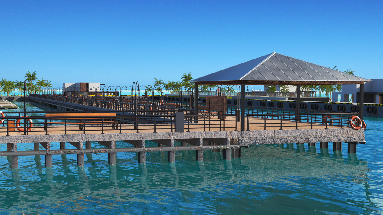 3D Walking Beach Pier model