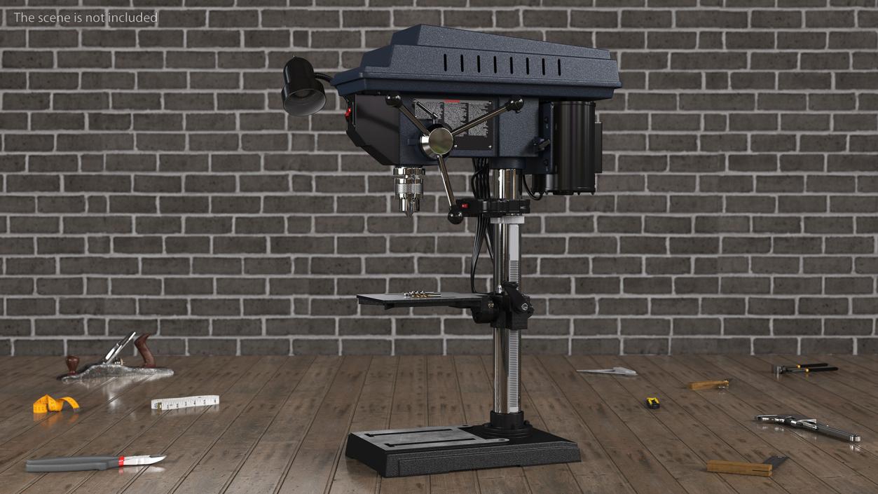 3D Bench Drill Press with Drill Bits model