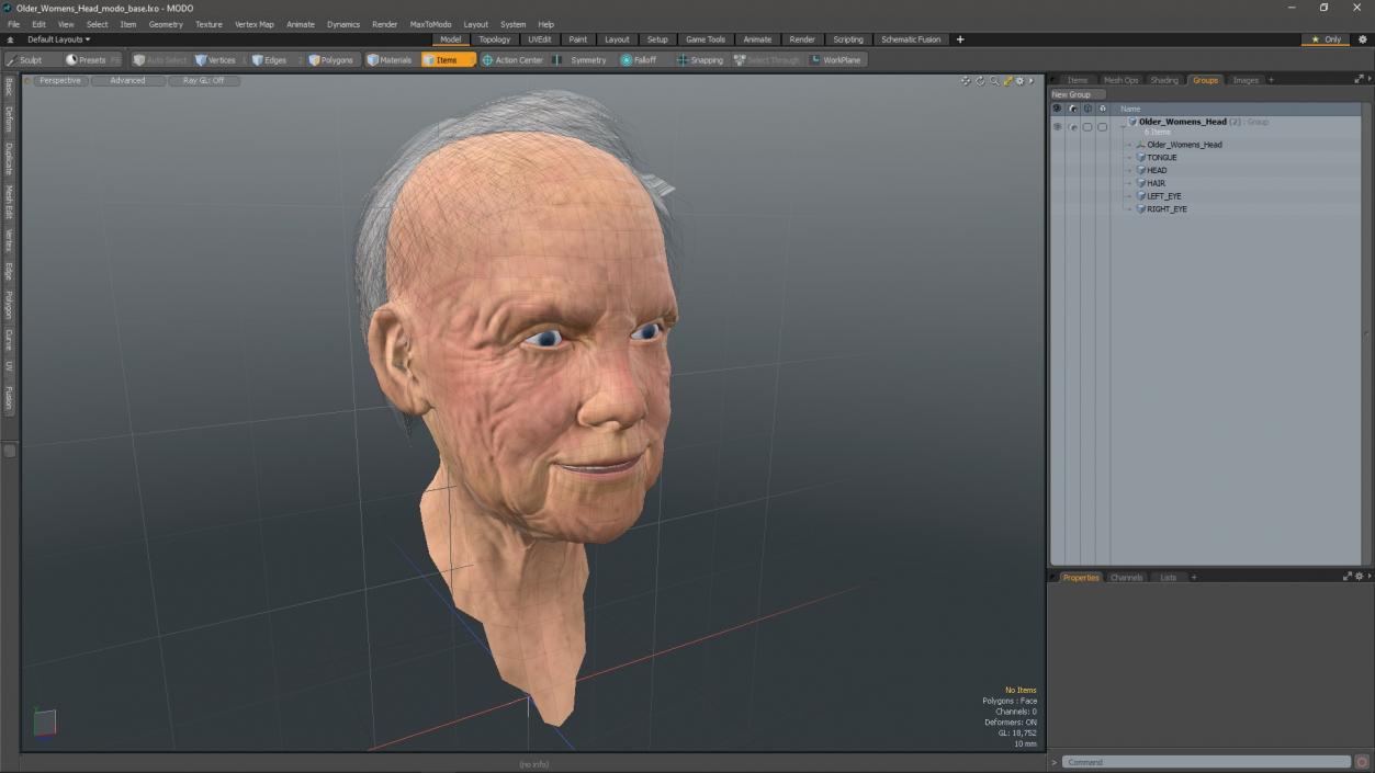 Older Womens Head 3D