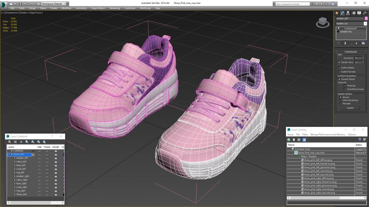 3D model Shoes Pink