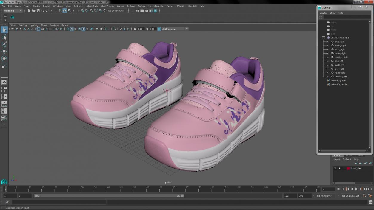 3D model Shoes Pink