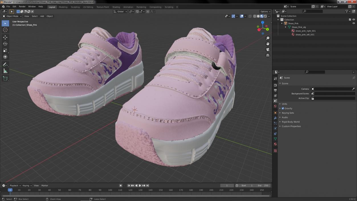 3D model Shoes Pink