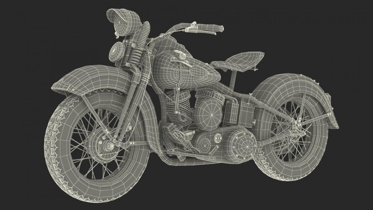 3D model 1942 Harley-Davidson WLA Black