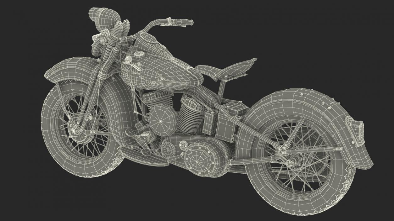 3D model 1942 Harley-Davidson WLA Black