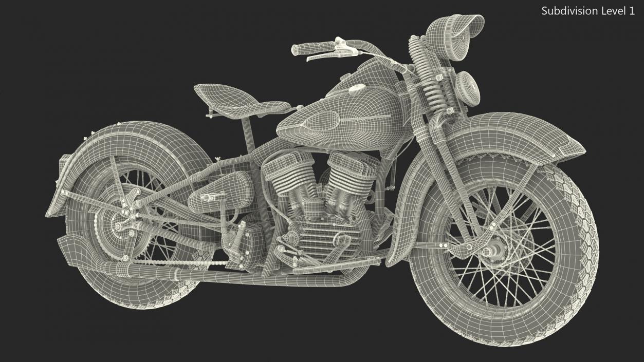 3D model 1942 Harley-Davidson WLA Black