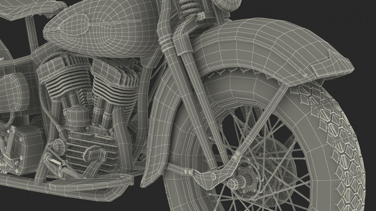 3D model 1942 Harley-Davidson WLA Black