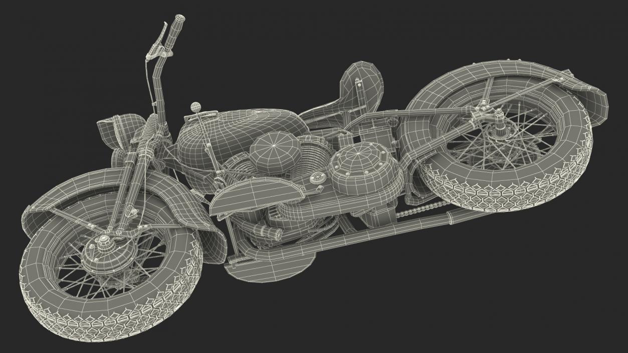 3D model 1942 Harley-Davidson WLA Black