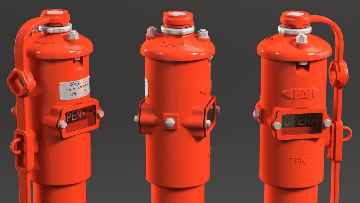 Fire Protection Underground Indicator Post 3D