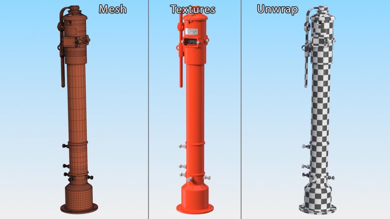 Fire Protection Underground Indicator Post 3D