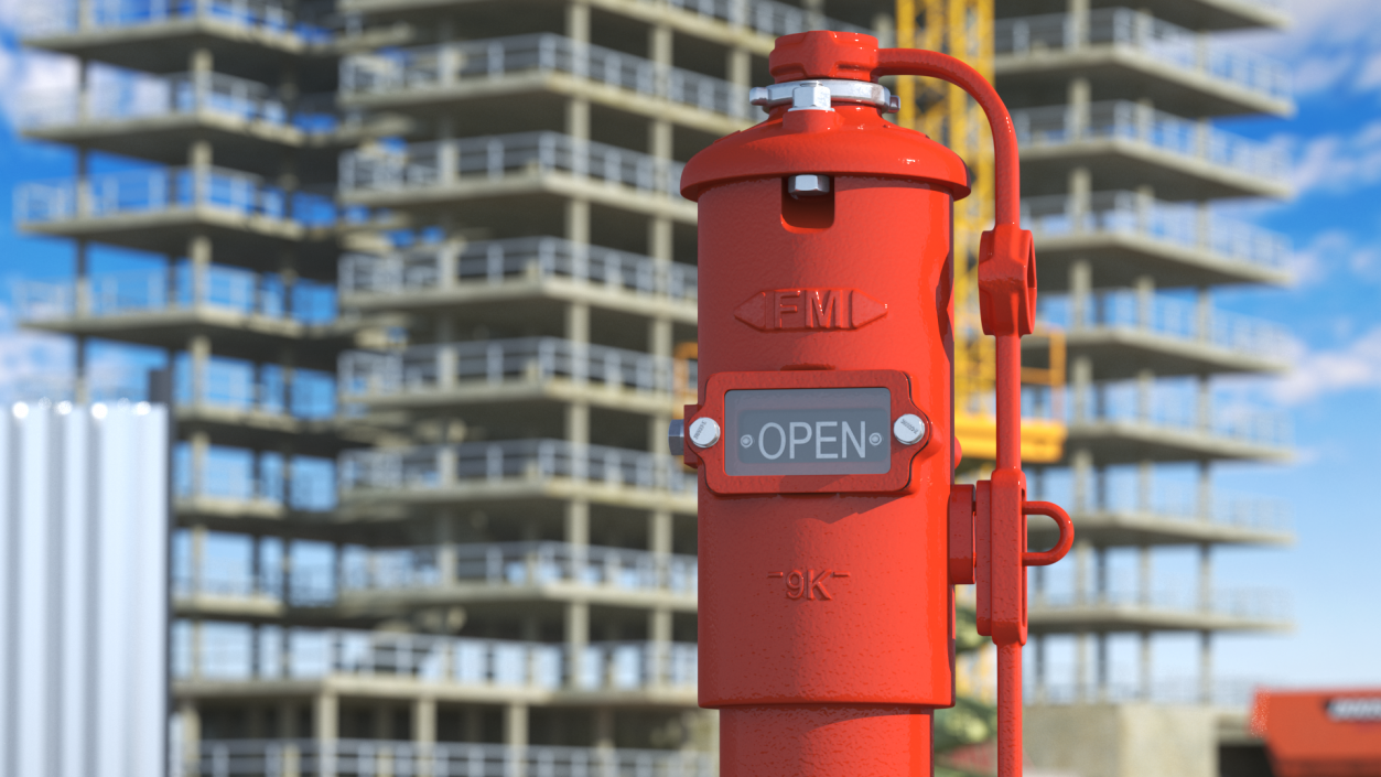 Fire Protection Underground Indicator Post 3D