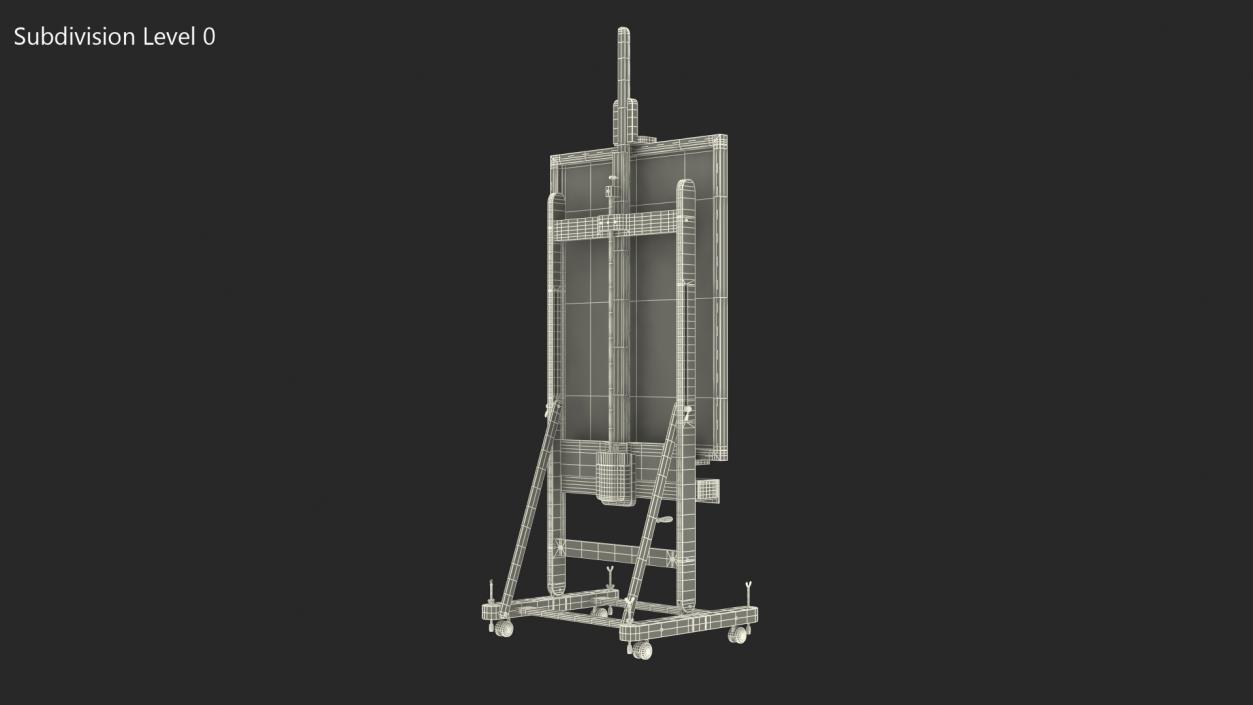 Studio Easel with Canvas 3D model