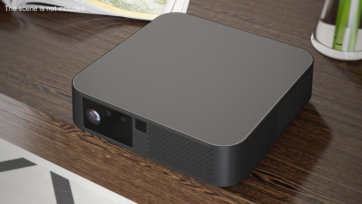 3D Portable LED Projector Black Off State model