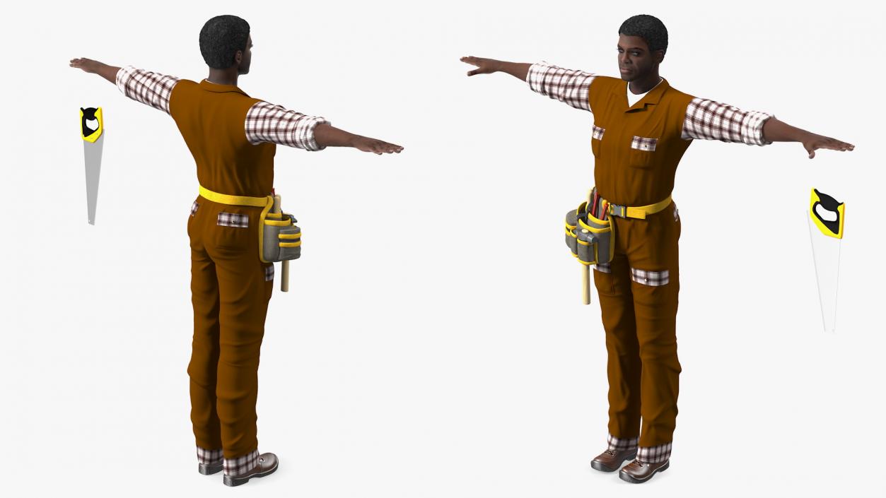 3D model Afro American Carpenter Rigged