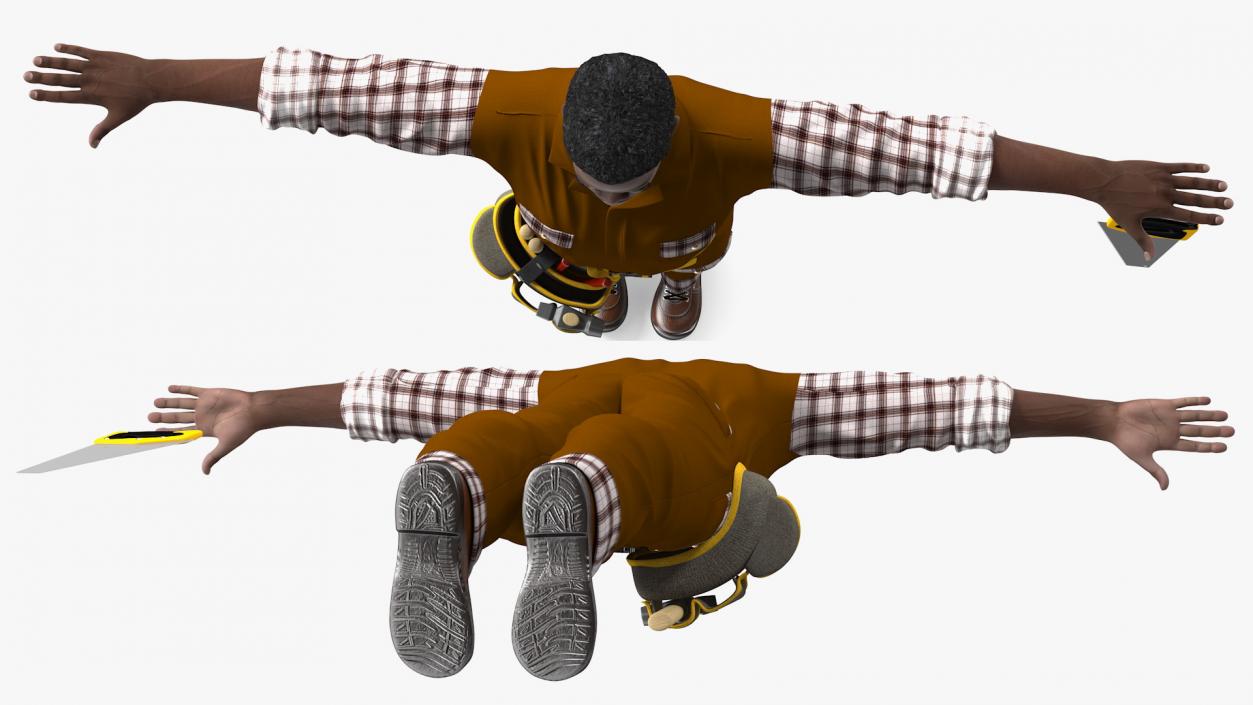 3D model Afro American Carpenter Rigged