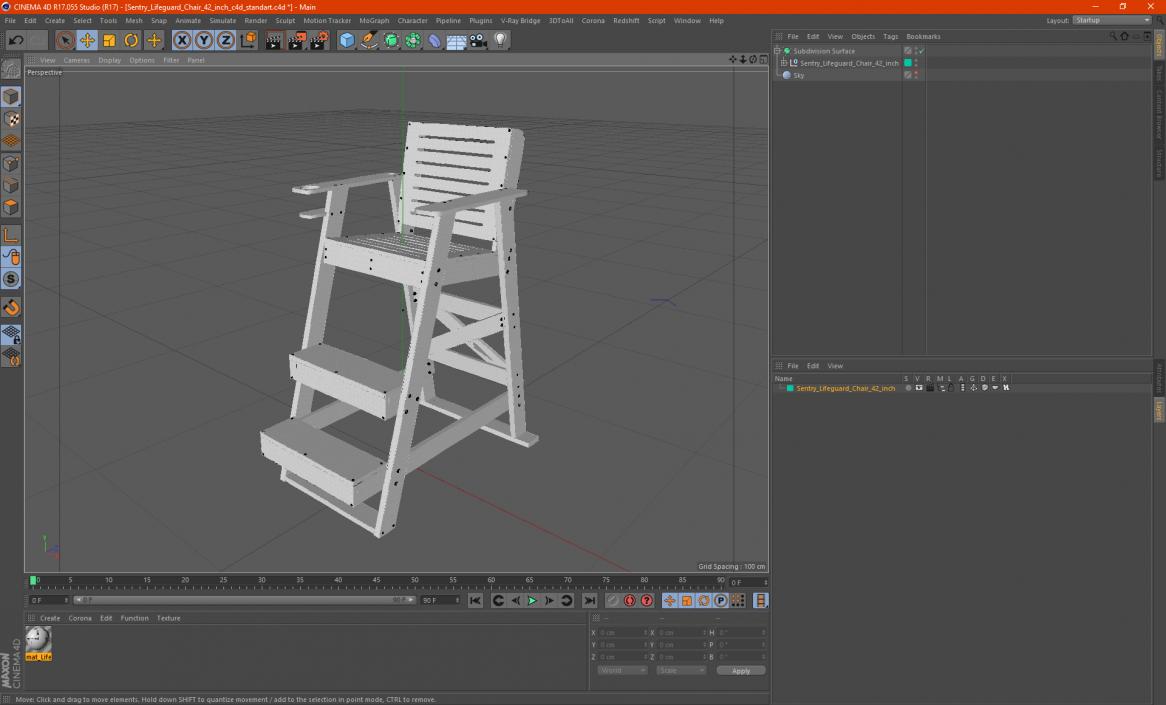 3D model Sentry Lifeguard Chair 42 inch