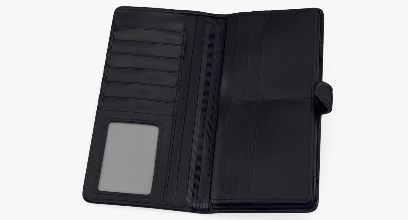 Open Long Wallet Black 3D