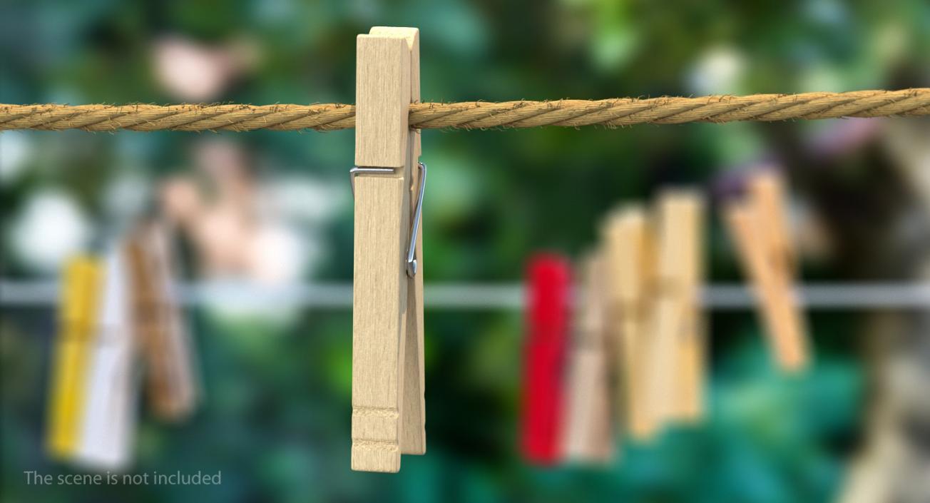 Wooden Clothespin 3D